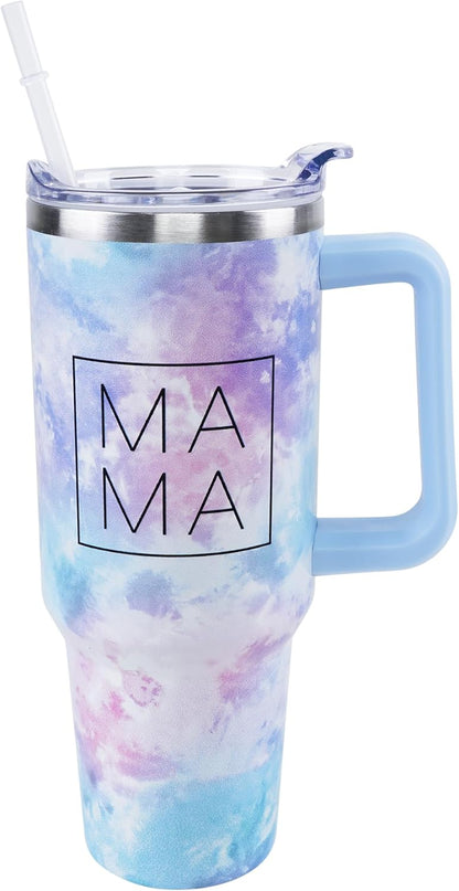 40 oz Tumbler with Handle and Straw Lid Leak Proof | You're Awesome Inspirational Mother's Day Birthday Gifts for Women Men Coworker Friends | Stainless Steel Cup Dishwasher Safe