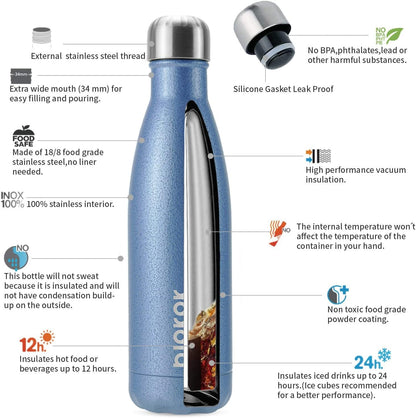 BJPKPK Insulated Water Bottle 12oz Small Stainless Steel Water Bottles Reusable Metal Thermal Keep Cold and Hot,Dreamy Purple - Colors A