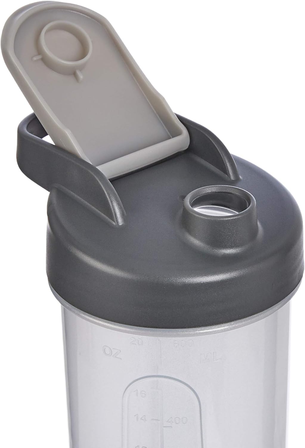 Amazon Basics Protein Shaker Bottle with Mixer Ball, Dishwasher Safe, 20 oz, Gray, 2-Pack