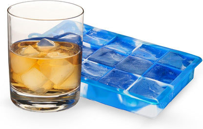 Host Ice Cube Tray, Makes Four 5-Inch Long Cubes, Durable Silicone Trays with Easy Release Design, Perfect for Water Bottles and Highball Glasses, Home Bar Accessories, Set of 1, Marble
