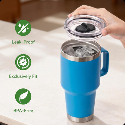 20 oz Stronghold Lid For YETI Rambler Travel Mug (with StrongHold Lid), Tumbler Screw On Top Lids Replacement Twist Lids 100% LeakProof(Only Fit YETI 20 oz Travel Mug Which Has The stronghold lid)