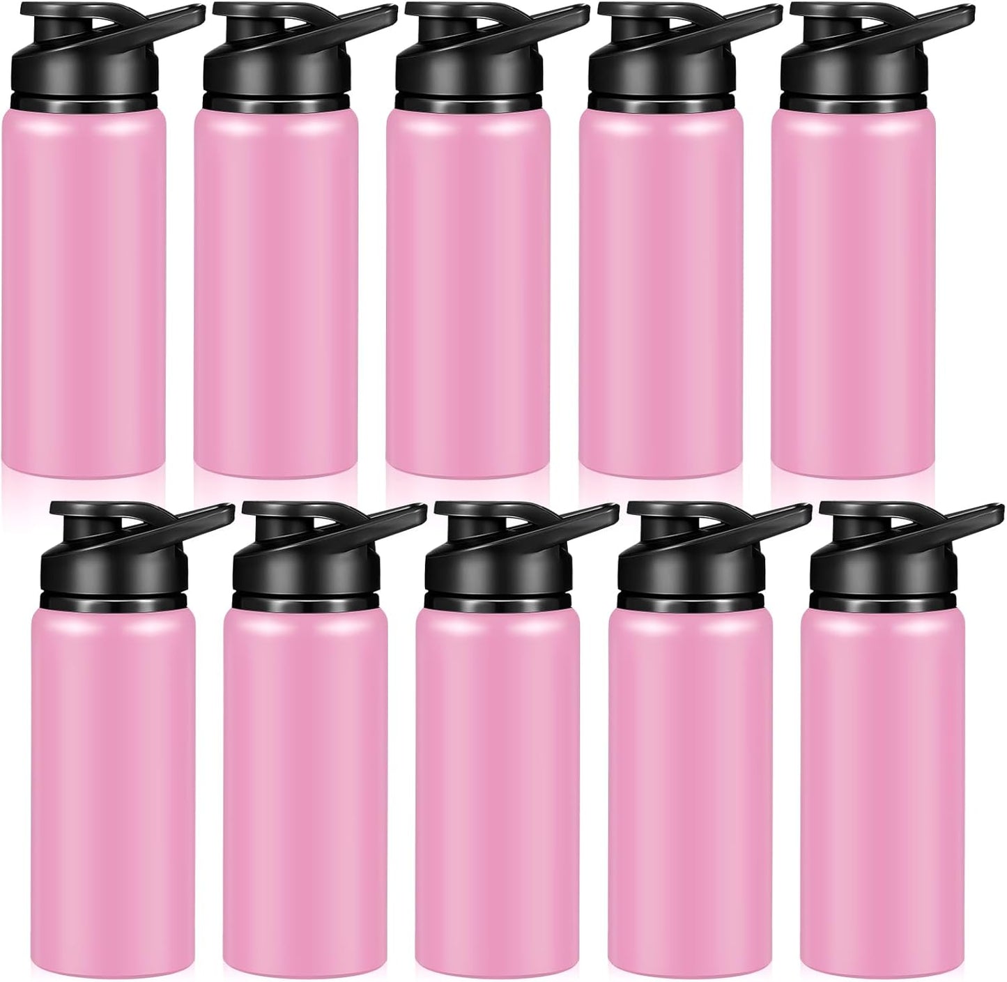 CHENGU Water Bottle Bulk 20 oz Aluminum Reusable Bottles Lightweight Snap Lid Water Cups Easy Carry Leak Proof Travel Tumbler for Gym Sports Camping Hiking Fishing