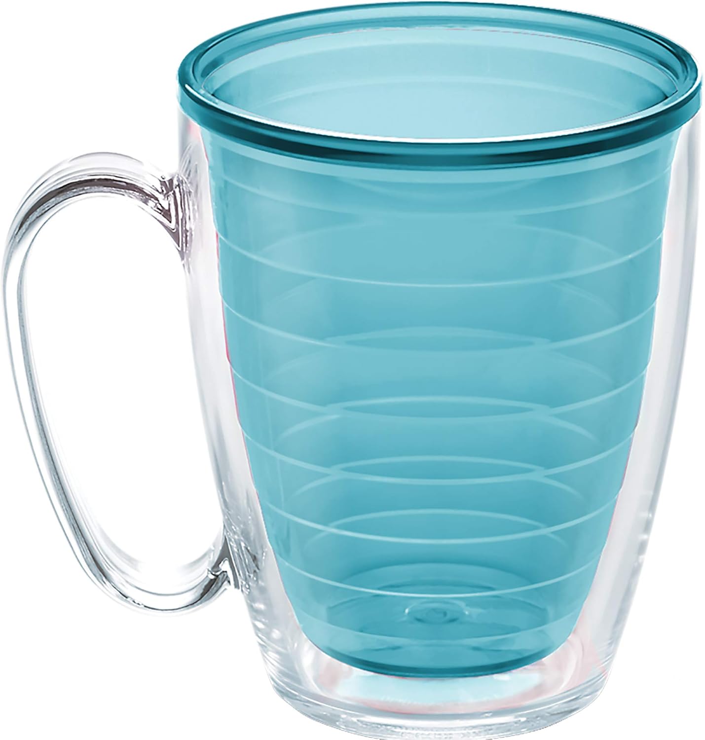 Tervis Clear & Colorful Tabletop Made in USA Double Walled Insulated Tumbler Travel Cup Keeps Drinks Cold & Hot, 16oz Mug, Clear