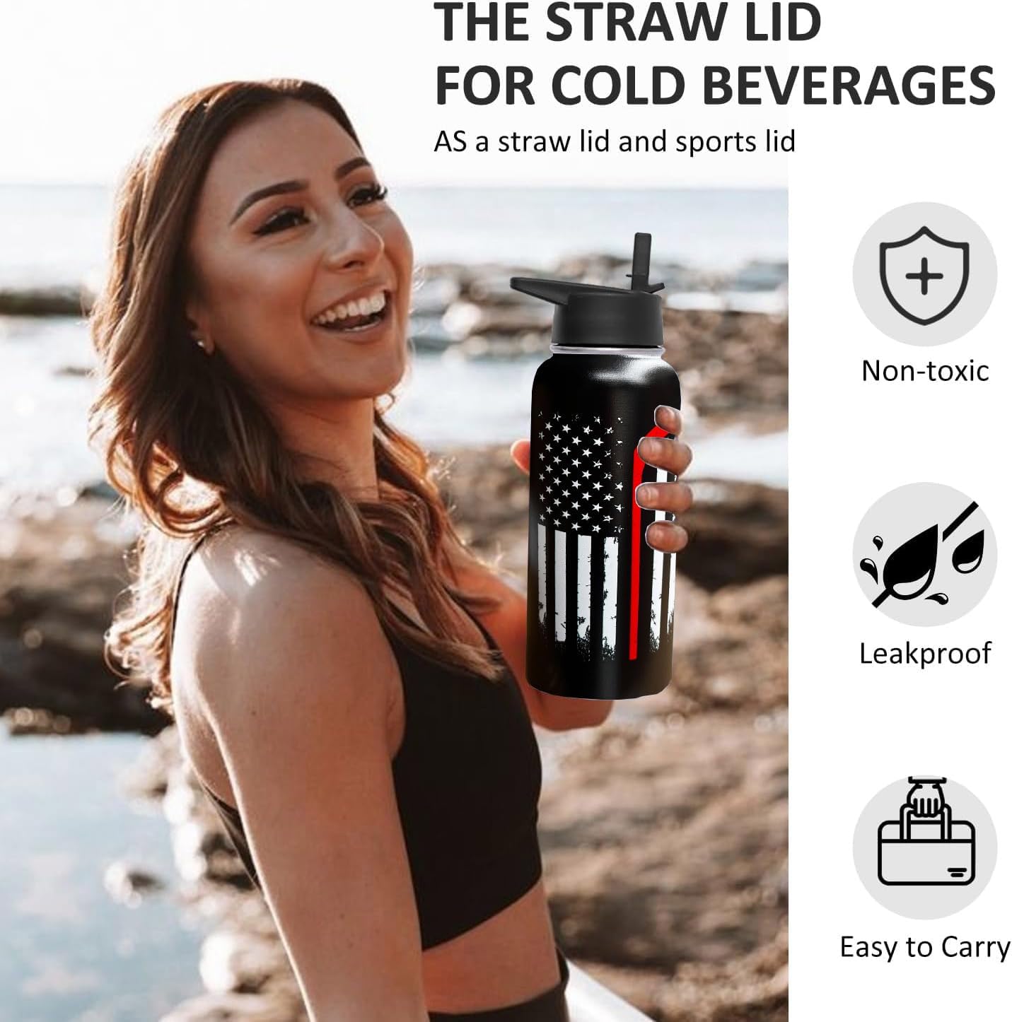 32oz Pickleball Water Bottle Insulated Vacuum Stainless Steel Tumbler Travel Mugs With Straw for Game Sport,Pickleball Accessories