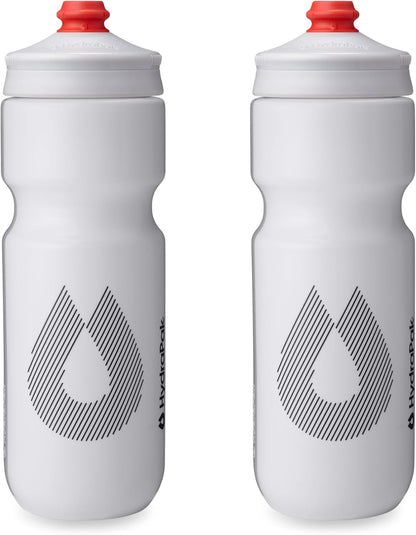 HydraPak Breakaway Surge Lightweight Bike Water Bottle 2-Pack (20oz, 25oz, 30oz) - High Flow, Cycling & Sports Squeeze Bottle
