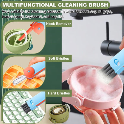 3 in 1 Cup Lid Cleaning Brush, Portable Cup Cleaner Brush, New Water Bottle Lid Cleaner Brush, Multifunctional Cleaning Brush - Home Kitchen Cleaning Tools for Tight Spaces & Bottle Gaps, 3 PCS