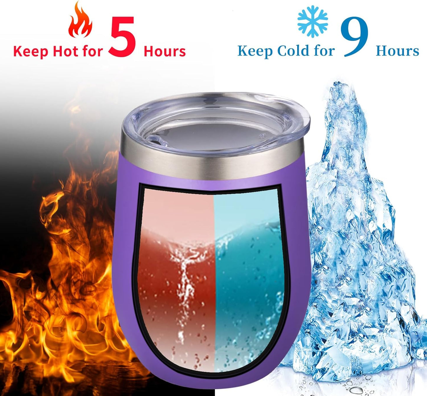 12oz/4 Pack Wine Tumbler Glasses with Lid Stemless Double Wall Vacuum Stainless Steel Travel Tumbler Keeping Cold & Hot for Wine,Coffee,Cocktails,Drinks-Family and Gifts (Multi color-dark)
