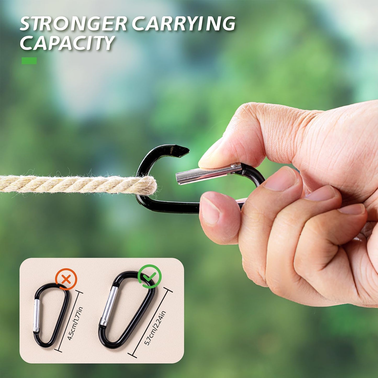 Heavy-Duty Water Bottle Holder with Carabiner – Fits 1.0" or 1.4" Bottles, Holds Towels or Hats,Outdoor Hiking Water Bottle Clip.