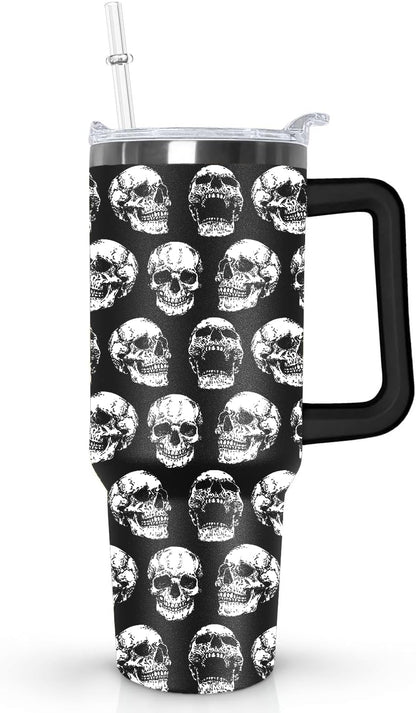 Ceovfoi 40 oz Pickleball Coffee Mug Vacuum Insulated Travel Tumbler with Handle, Lid & Straw - Perfect Pickleball Gifts for Players, Coaches, Lovers | Pickleball Accessories