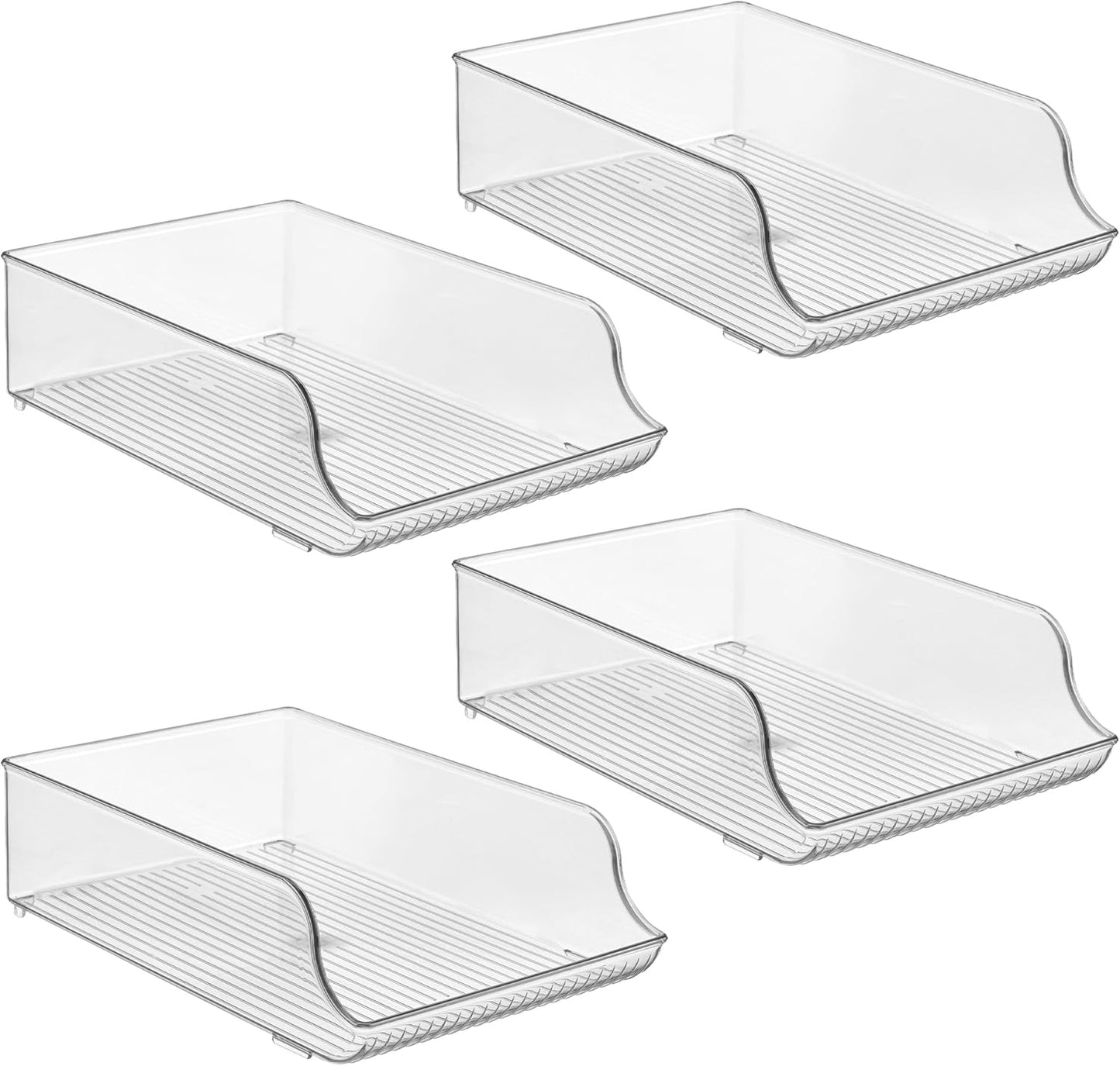 iDesign Water Bottle Organizer for Fridge or Pantry - Clear - Made in USA