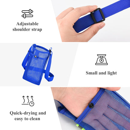 3Pcs Water Bottle Holder with Strap, Mesh Water Bottle Bag Carrier with Adjustable Shoulder for Walking and Travelling
