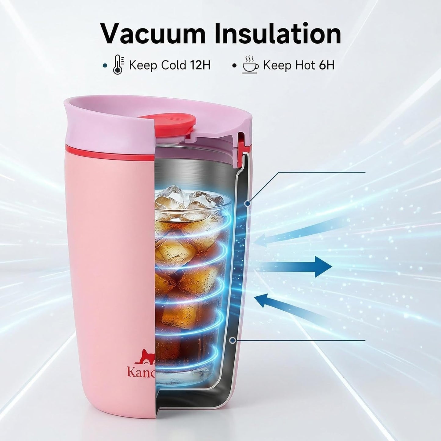 12 oz coffee tumbler Insulated coffee mug with lid Slider Insulated Stainless Steel Coffee Tumbler, Travel Mug for Hot and Iced Beverages insulated travel coffee mug (pink)