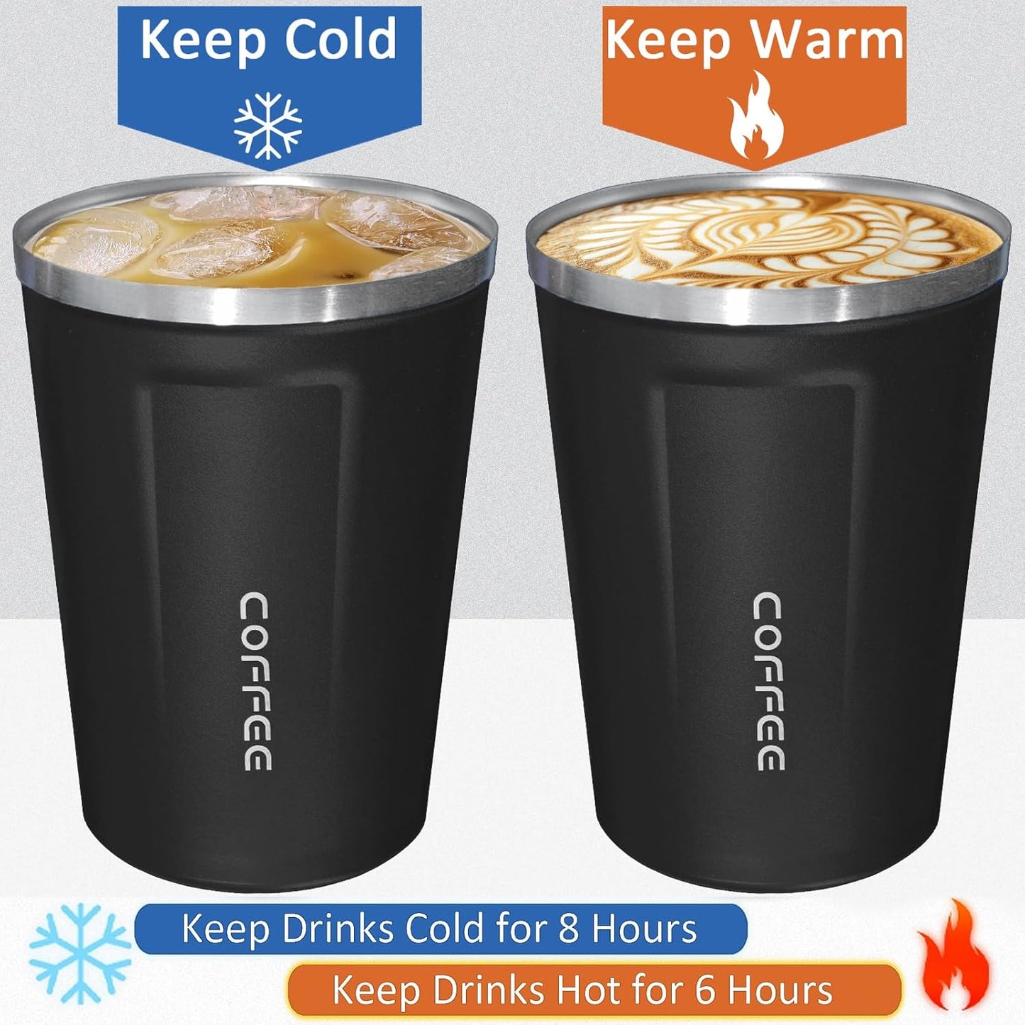 4 Pack Travel Coffee Mug 17oz Insulated Coffee Cup with Lid, Reusable Thermal Coffee Cup Stainless Steel Coffee Tumbler to Keep Hot & Cold Drinks for Car, Daily, Travel and Gifts, Multicolor