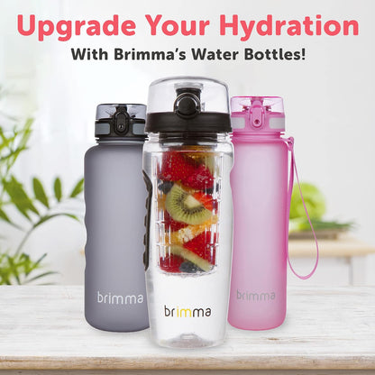 Brimma Fruit Infuser Water Bottle - 32 oz Large, Leakproof Plastic Fruit Infusion Water Bottle for Gym, Camping, and Travel