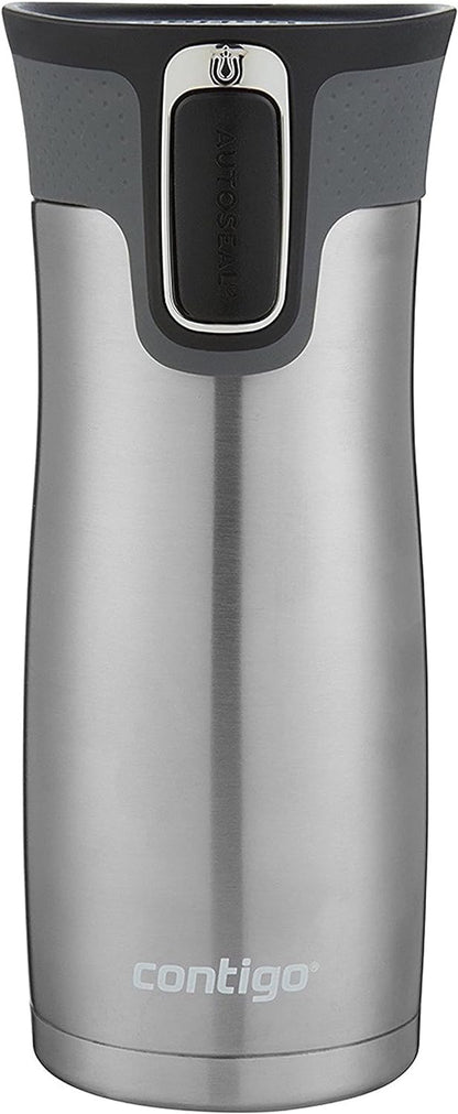 Contigo AUTOSEAL West Loop Vacuum-Insulated Stainless Steel Travel Mug with Easy-Clean Lid 12 oz Blueberry
