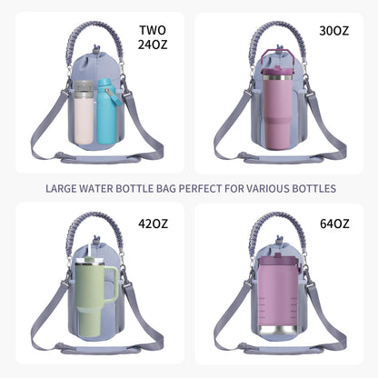 sportsnew Large Water Bottle Bag for 32/40/64oz Cup & Tumbler,Crossbody Insulated Cup Sleeve Bottle Holder Carrier with Strap