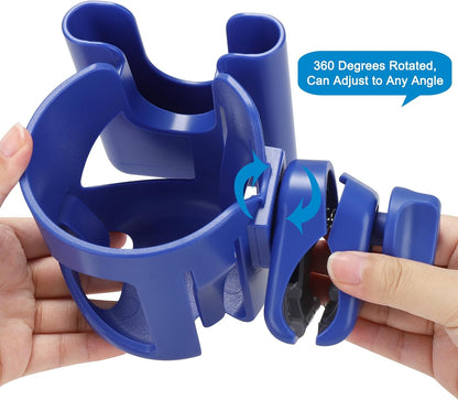 Accmor Stroller Cup Holder, Universal Cup Holder for Walker Wheelchair Bike, 360° Rotatable Stroller Cup Holder Attachment Accessories for Walker, Wheelchair, Scooter