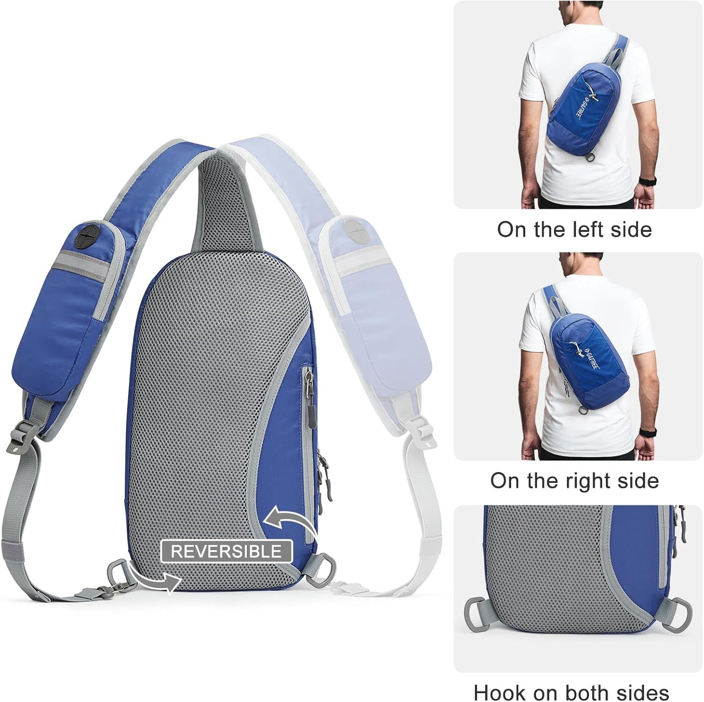 G4Free Sling Bag RFID Blocking Lightweight Crossbody Backpack Chest Shoulder Bag for Travel Sports Running
