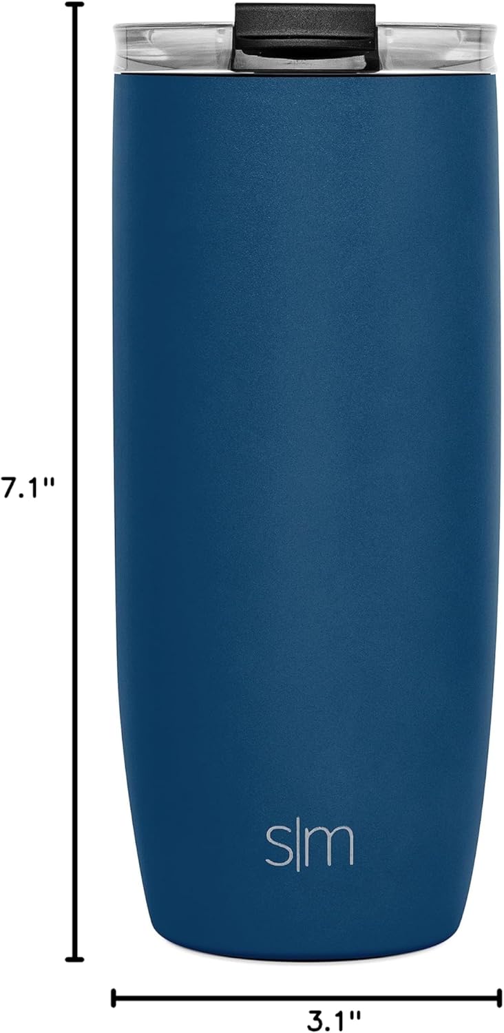 Simple Modern Voyager Tumbler with Flip Lid | Travel Coffee Mug | Insulated Stainless Steel Cold Brew Iced or Hot Coffee Cup | Gifts for Women Men Her Him | 16oz, Almond Birch