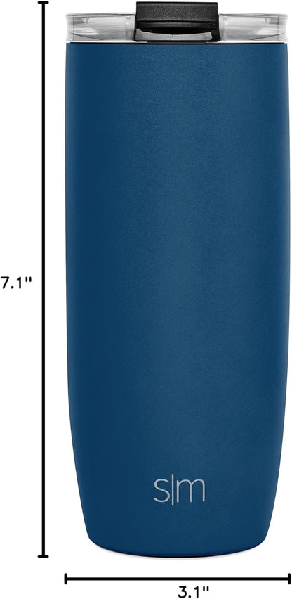 Simple Modern Voyager Tumbler with Flip Lid | Travel Coffee Mug | Insulated Stainless Steel Cold Brew Iced or Hot Coffee Cup | Gifts for Women Men Her Him | 16oz, Almond Birch