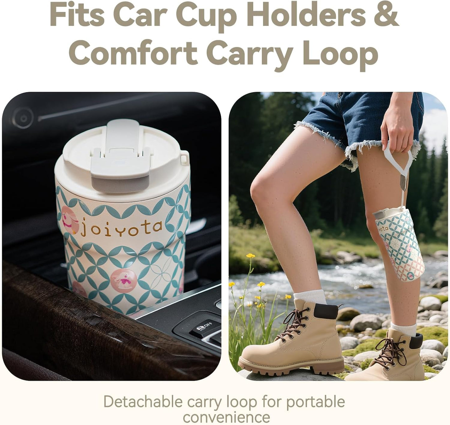 20oz Artic Ceramic Lined Coffee Tumbler, 3D Floral Print Design, Insulated Stainless Steel Travel Mug with Lid and Straw, BPA-Free Leak-Proof for Hot & Iced Coffee Tea, Unique Gifts for Women