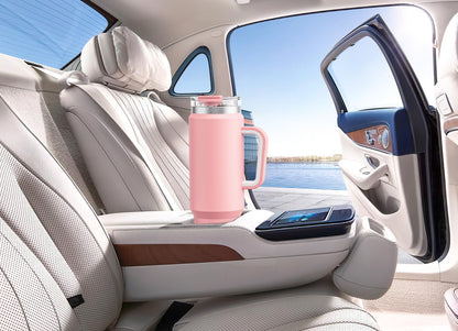 Meoky 32 oz Tumbler with Handle, Insulated Tumbler with Lid and Straw, Stainless Steel Travel Mug, Keeps Cold for 24 Hours, 100% Leak Proof, Fits in Car Cup Holder (Night)