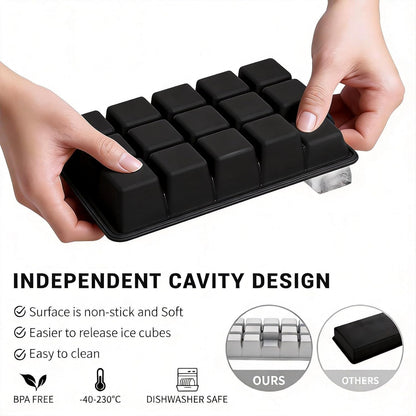Silicone Ice Cube Tray 3 Pack, HANCELANT Ice Cube Mold, Ice Trays for Freezer with Lid for Whiskey, Baby Food, BPA Free, Easy Release