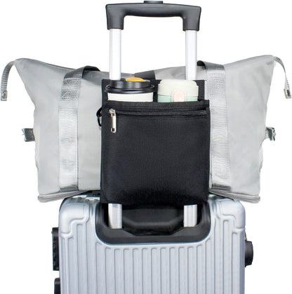 Luggage Travel Cup Holder with Luggage Straps Free Hand Drink Caddy Beverage Holder Travel Accessories Gift for Flight Attendants Businessmen Travelers Fits Roll on Suitcase Handles Black