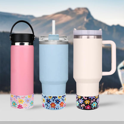 HEYSKAY 2pcs Protective Flask Silicone Boot Base for Stanley Quencher Adventure 40oz & Stanley IceFlow 20oz 30oz Tumbler, and Compatible with 12-24oz Hydro Sport Water Bottles,Yeti and More