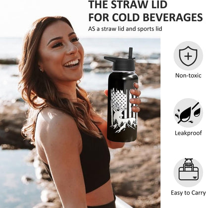 32oz Pickleball Water Bottle Insulated Vacuum Stainless Steel Tumbler Travel Mugs With Straw for Game Sport,Pickleball Accessories