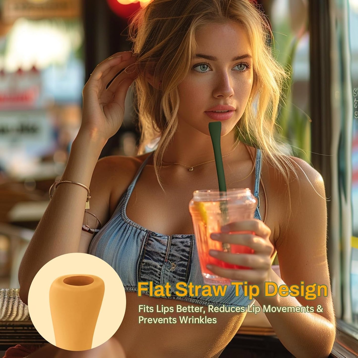 NiHome 6PCS Silicone Anti-Wrinkle Straws Fit for 40oz 30oz Stanley Tumblers w/Brushes, Customizable Length Wrinkle Free Straws for Various Size Cups, No Wrinkle Reusable Straws for Lip (Macaron)
