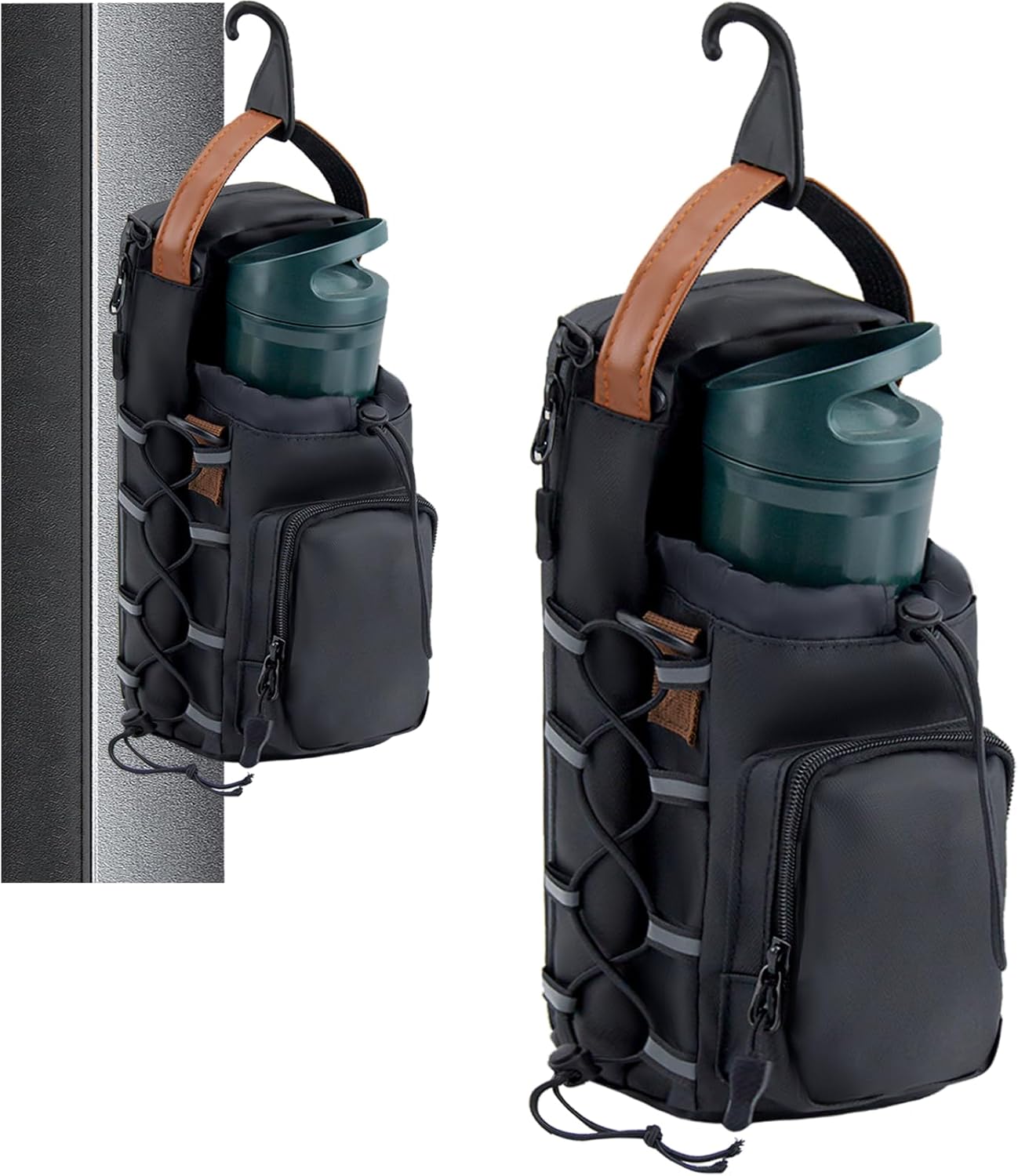 Magnetic Gym Bag for Men and Women, Water Bottle Holder, Gym Pouch with Shoulder Strap for Travel, Sports, Work, Fitness (Strap)