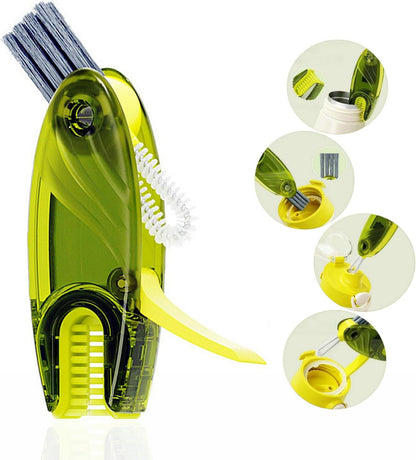 4 in 1 Multifunctional Cup Lid Cleaning Brush Set, 1pc Bright Blue, Plastic