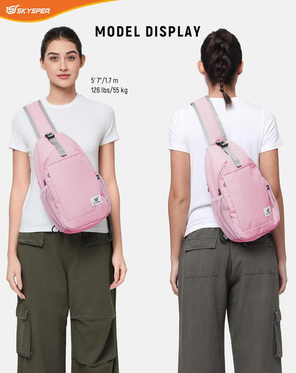 SKYSPER Sling Bag RFID Cross Body Bag Recycled Crossbody Backpack Travel Daypack