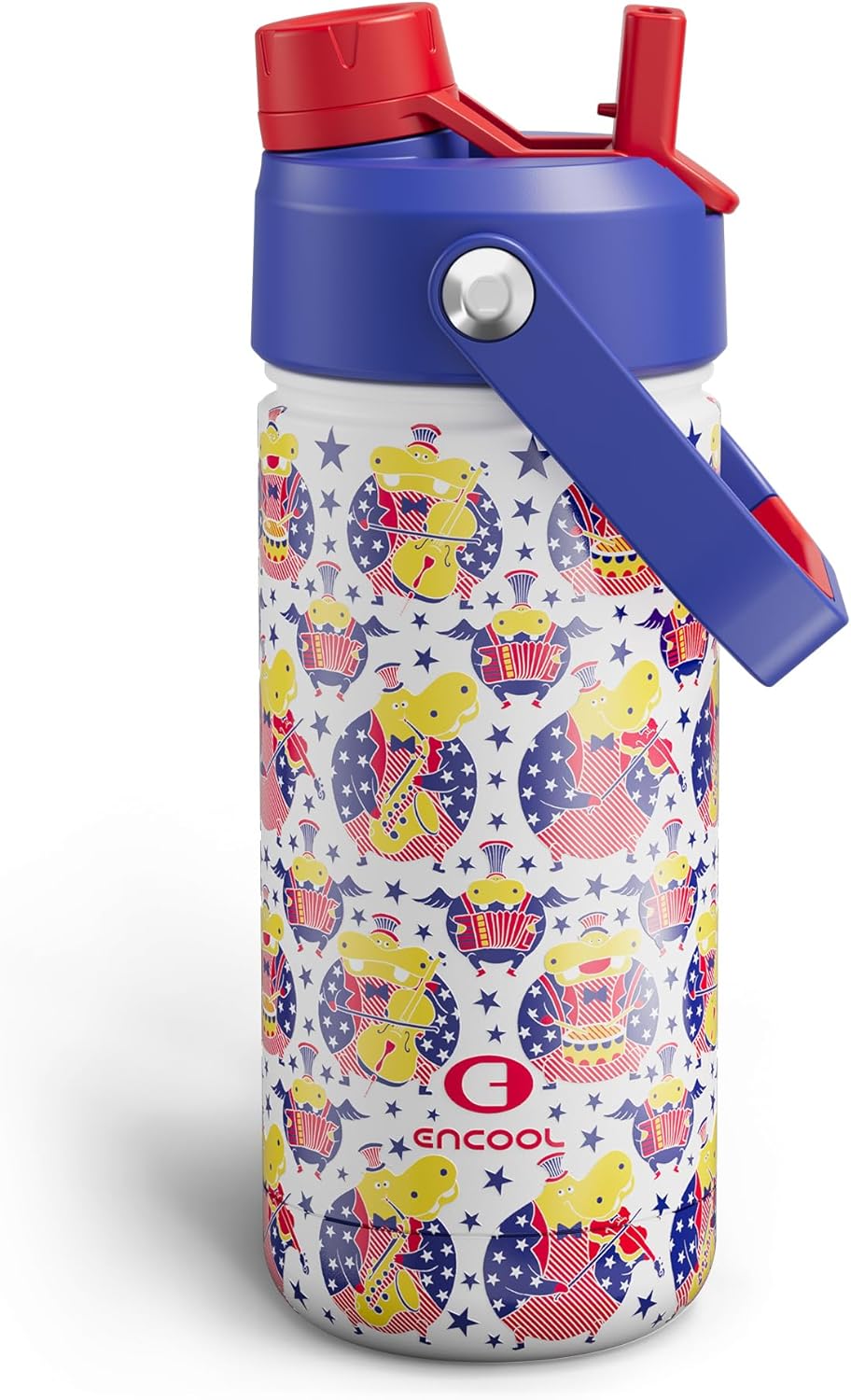 ENCOOL Insulated Water Bottle with Straw Stainless Steel Water Bottle, Leak-Proof, BPA-Free, Double Wall Vacuum Keeps Cold for 24 Hours for Sports, Travel, School (26 oz, Cotton Candy) - Colors D