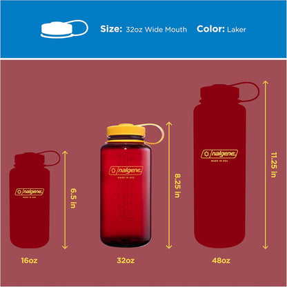 Nalgene 32 oz Wide Mouth Water Bottle | BPA-Free, Durable & Leak Proof, Lightweight Bottle for Hiking & Gym, Work & Travel