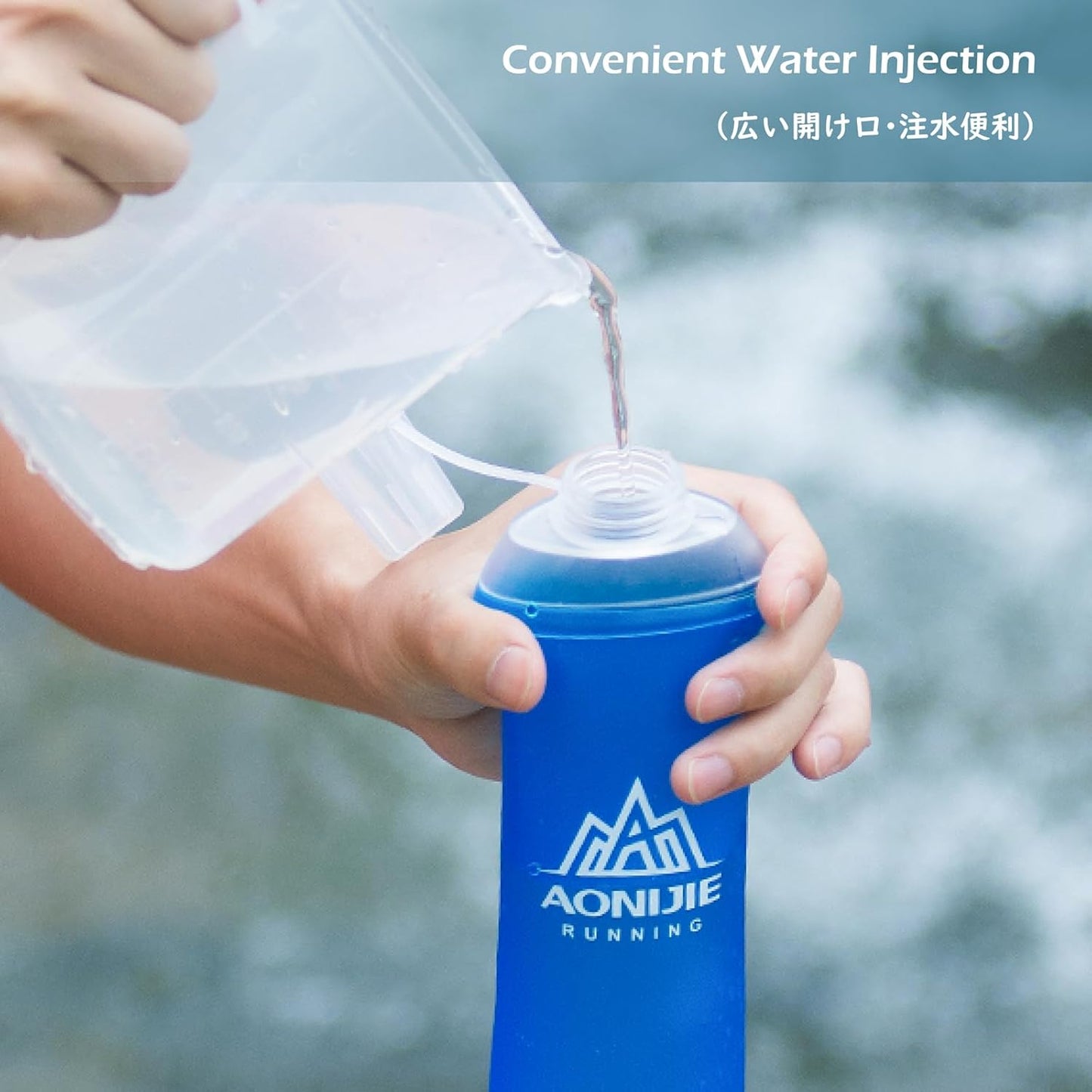 TRIWONDER Handheld Water Bottle for Running, Quick Grip Chill 17 oz Handheld Soft Water Bottle with Hand Strap Hydration Pack, BPA Sport Soft Flask (Blue)