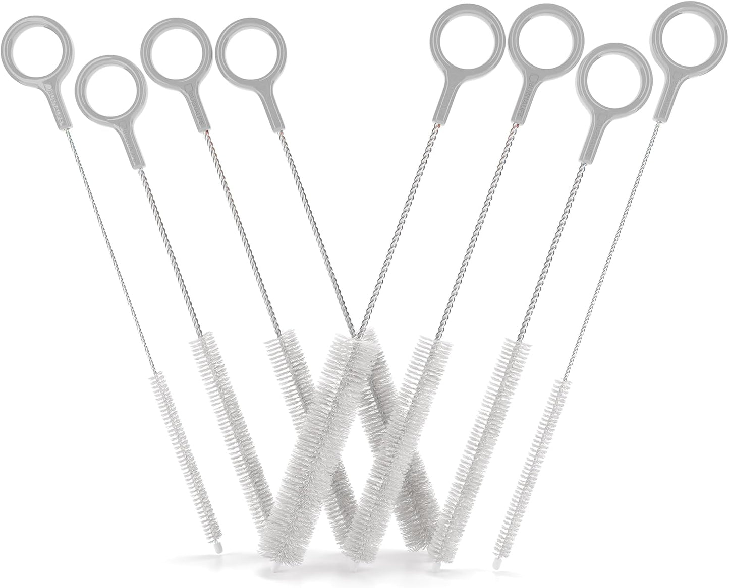 Buenalife Heavy Duty Cleaning Brushes Set of 4 - Extra Long Straw Cleaners for Metal and Plastic Reusable Drinking Straws, to Clean Small Spaces, Sippy Cups, Water Bottles - Sturdy Hard Brush Bristles