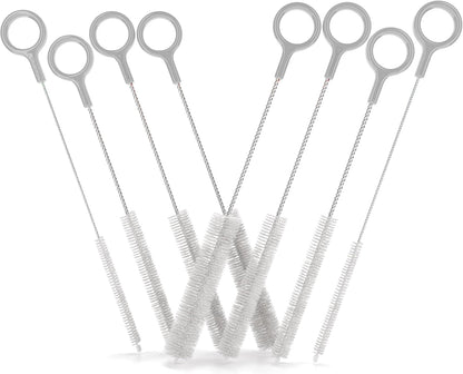 Buenalife Heavy Duty Cleaning Brushes Set of 4 - Extra Long Straw Cleaners for Metal and Plastic Reusable Drinking Straws, to Clean Small Spaces, Sippy Cups, Water Bottles - Sturdy Hard Brush Bristles