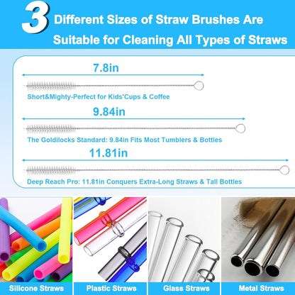 XANGNIER 5 Pcs Water Bottle Cleaner Brush Set for Owala 24oz/32oz/40oz Cup,Multifunctional Bottle Brush and Long Straw Cleaner Brush,Cleaning Kit for Owala/Stanley/Yeti Tumbler Cup Accessories