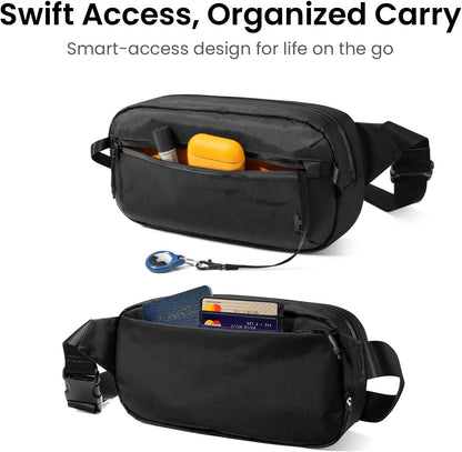 tomtoc 3.5L Sling Bag with RFID Blocking, Crossbody Bag Chest Shoulder Pack for Men and Women, Water-resistant Lightweight Casual Waist Fanny Pack for Travel/Daily Use