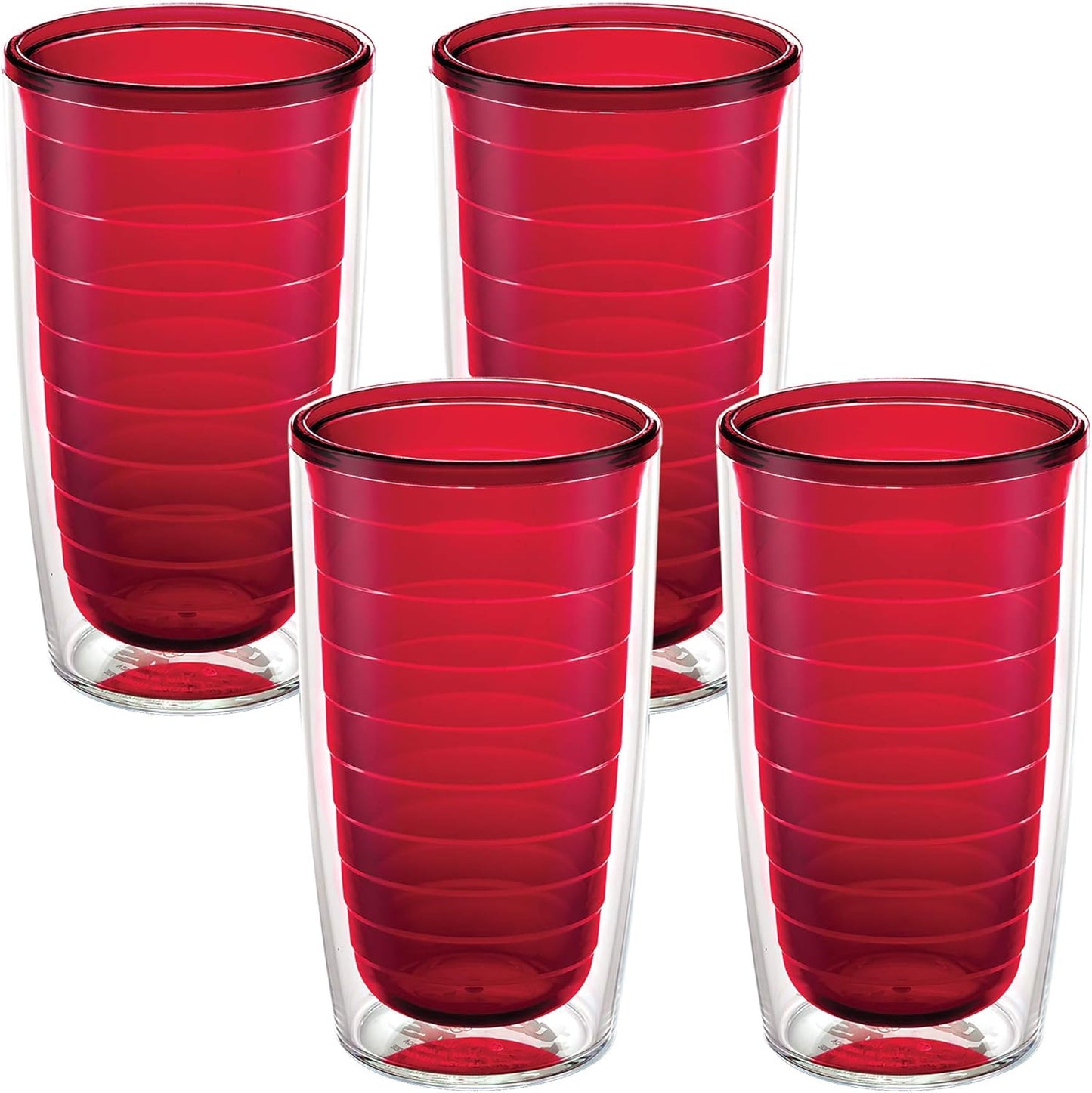 Tervis Clear & Colorful Tabletop Made in USA Double Walled Insulated Tumbler Travel Cup Keeps Drinks Cold & Hot, 16oz Mug, Clear