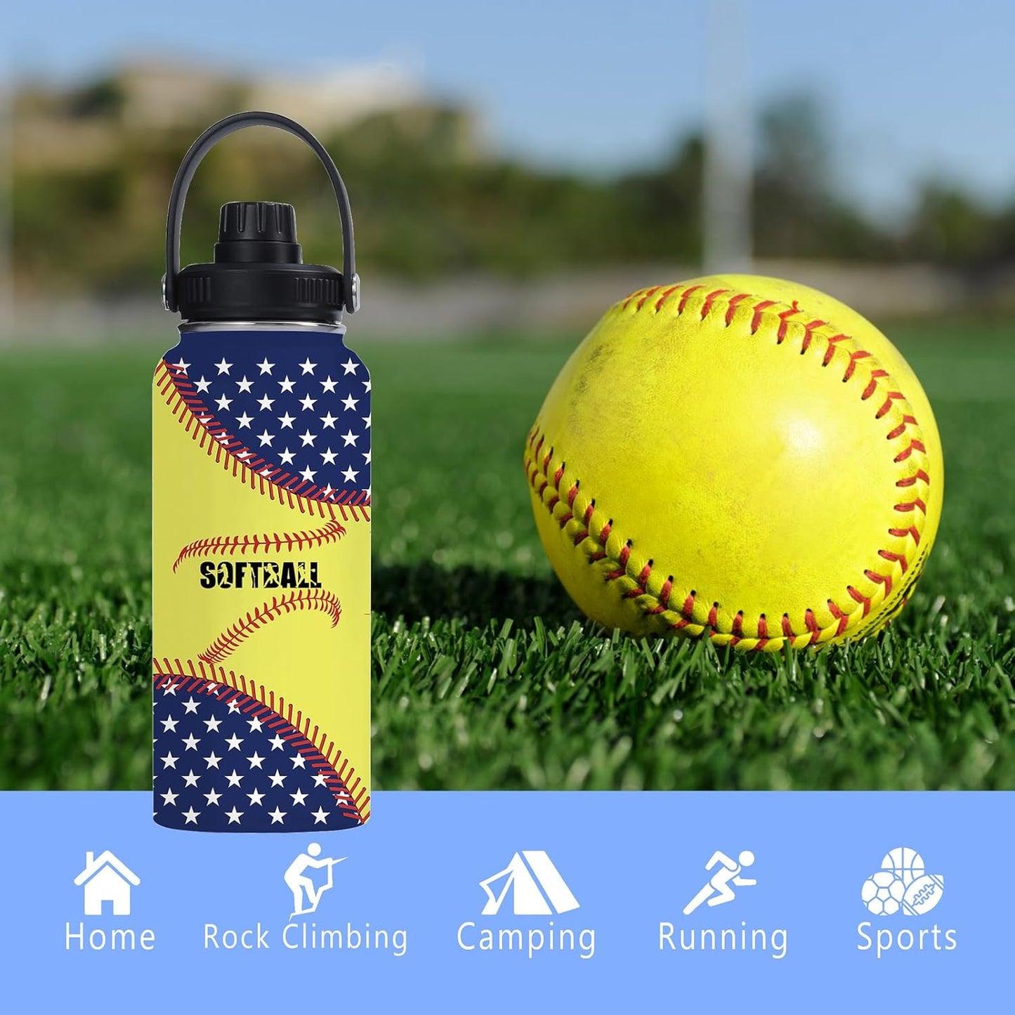Pickleball Water Bottle 32oz Stainless Steel Insulated Vaccum with Lid, Pickleball Gifts for Pickleball Players, Pickleball Lovers, Women Girls Ladies
