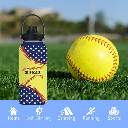 Pickleball Water Bottle 32oz Stainless Steel Insulated Vaccum with Lid, Pickleball Gifts for Pickleball Players, Pickleball Lovers, Women Girls Ladies
