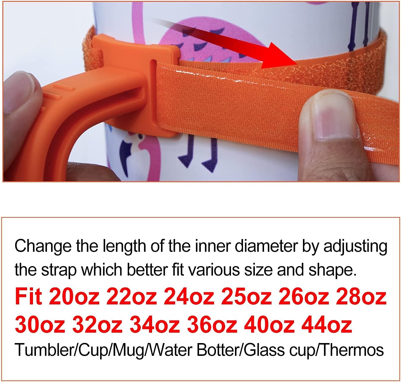 11 Colors Anti-Slip Adjustable Tumbler Cup Handle Fit 20 Oz to 44 Oz of YETI, RTIC, Ozark Trail, Simple Modern, SIC, SUNWILL, Tervis and More Brand Travel Tumbler Cup Mug NO Brand Limitid Black