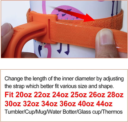 11 Colors Anti-Slip Adjustable Tumbler Cup Handle Fit 20 Oz to 44 Oz of YETI, RTIC, Ozark Trail, Simple Modern, SIC, SUNWILL, Tervis and More Brand Travel Tumbler Cup Mug NO Brand Limitid Black