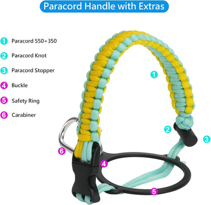 Wongeto Paracord Handle Carrier Holder with Shoulder Strap,Compatible with Hydro Flask Wide Mouth Water Bottles