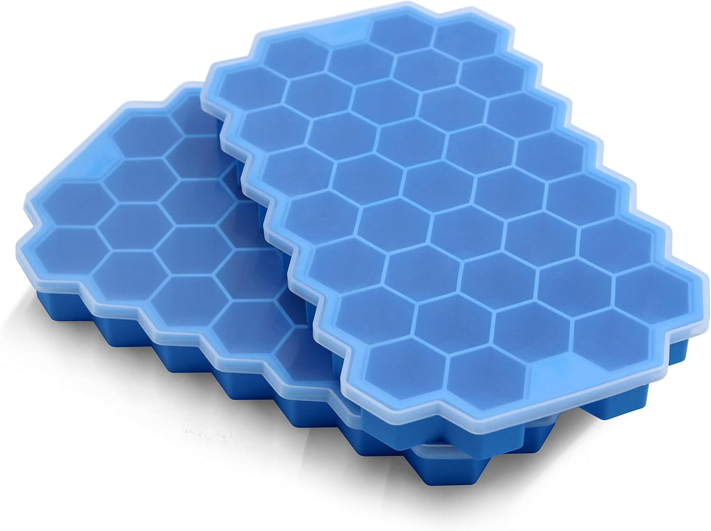 Ice Cube Trays for Freezer with Lid-37 Grid Silicone for Small Ice Cube Molds,Easy-Release Reusable in Organizer Bins or Ice Bucket for Cocktail bar or Iced Coffee Cup