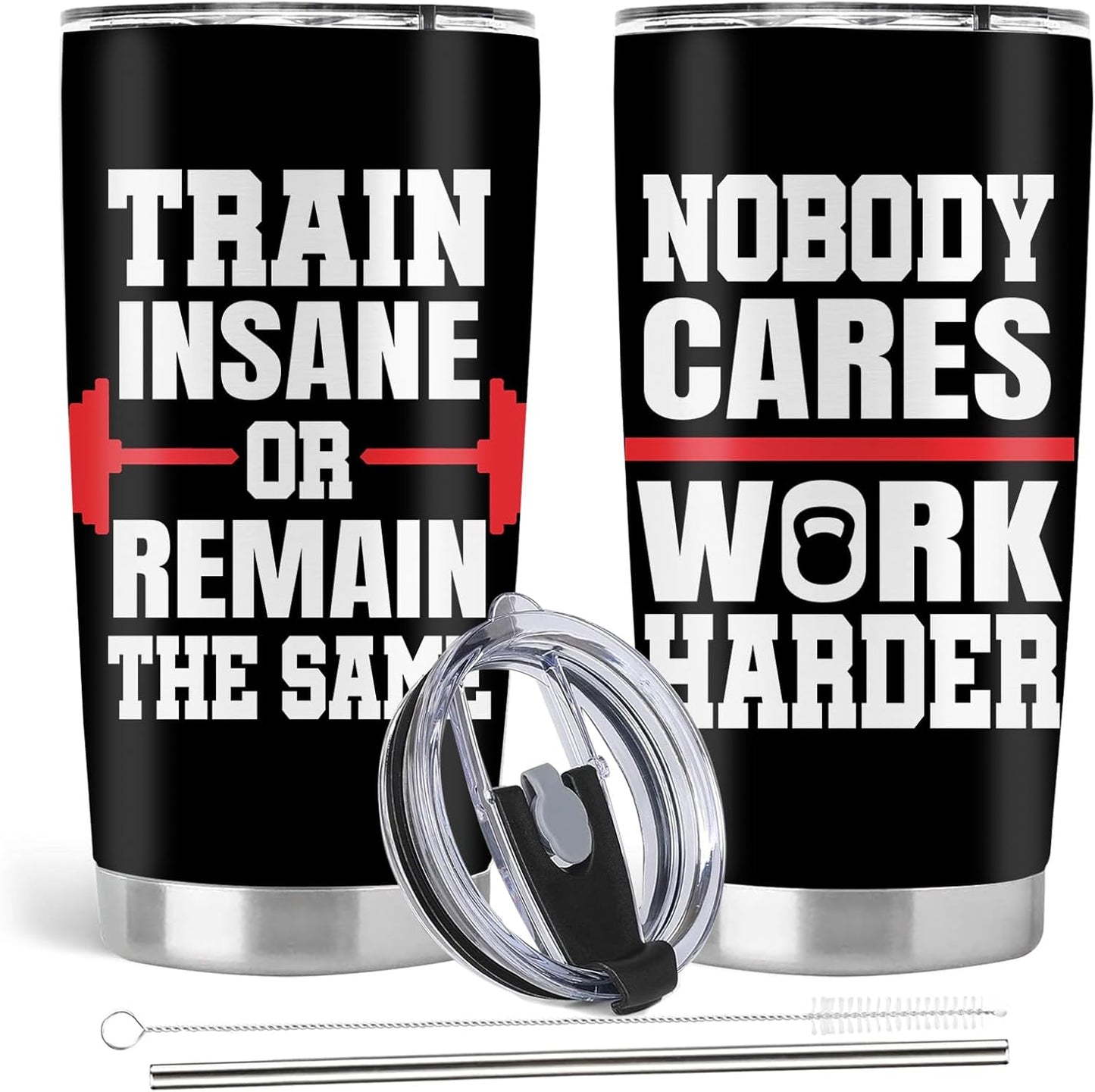 Gym Gifts for Women, Womens Fitness Workout Gifts, 20oz Stainless Steel Insulated Tumbler with Lid & Straw