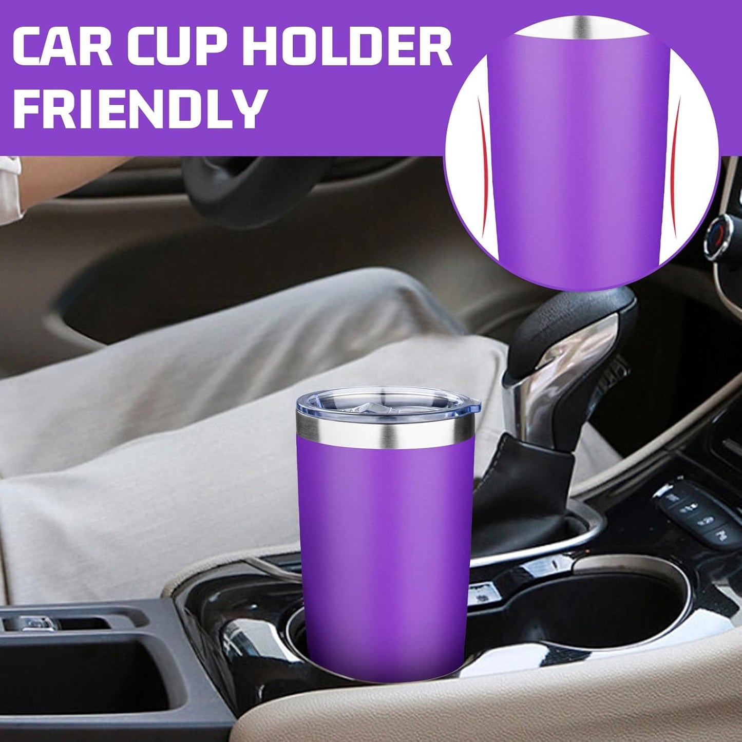 20oz Tumbler with Lid Double Wall Vacuum Insulated Travel Coffee Mug Stainless Steel Thermal Cup Powder Coated Sturdy Coffee Tumbler for Hot and Cold Beverage (Baby blue,1)